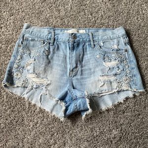 Abercrombie & Fitch Beaded/Embroidered Distressed Shorts